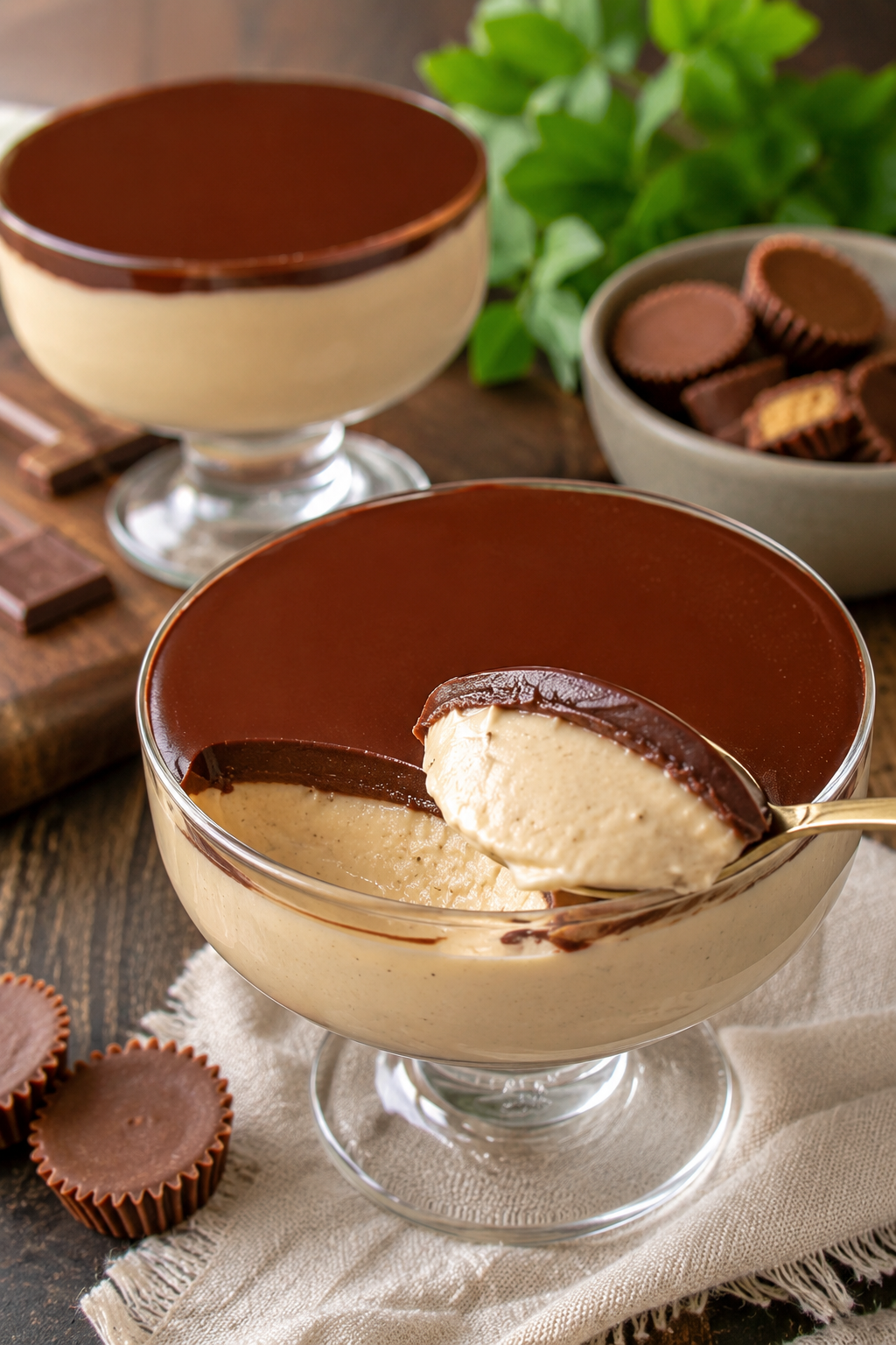 Chocolate Mousse with Creamy Layers Chocolate Mousse with Creamy Layers