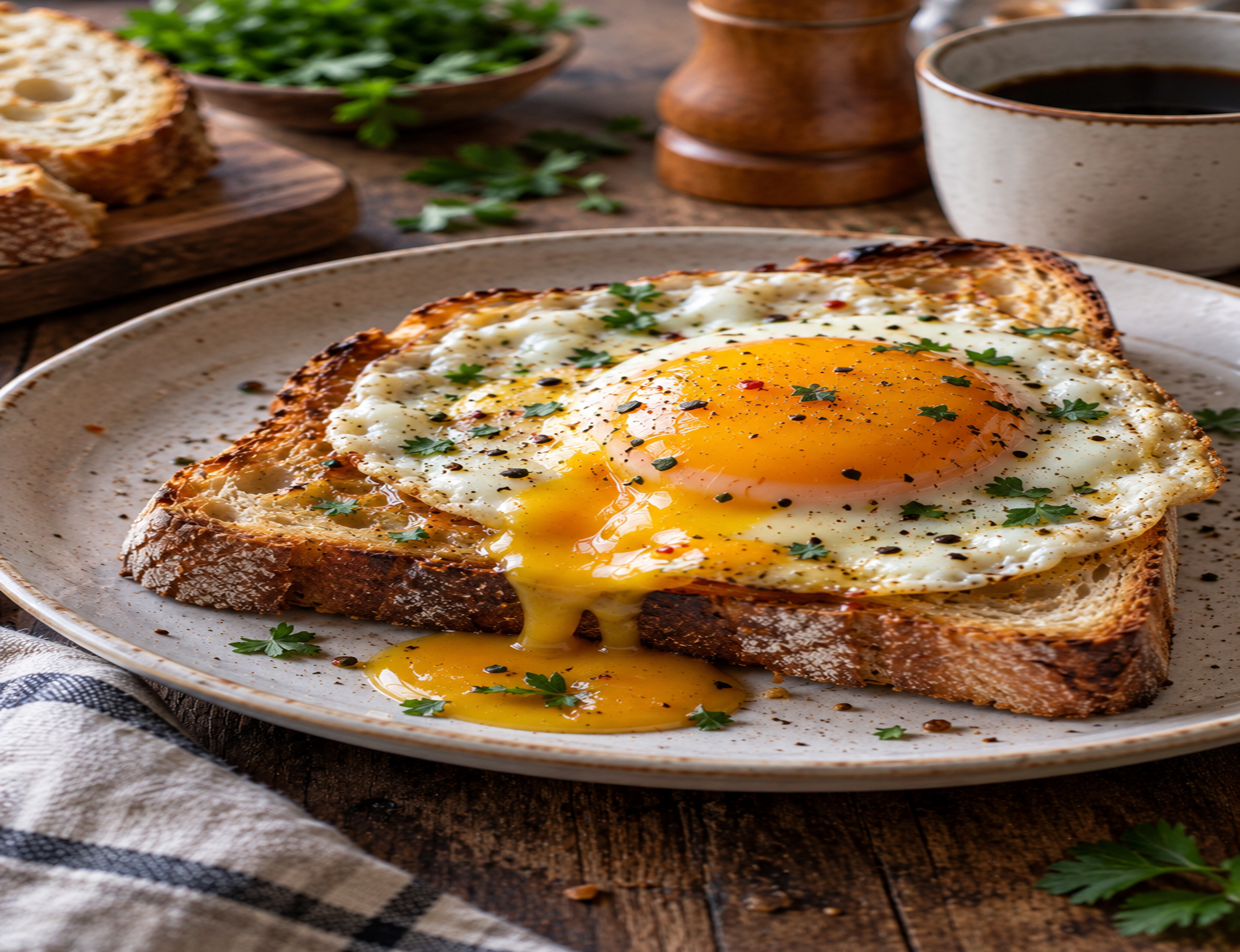Crispy Fried Egg Toast with a Runny Yolk – Easy Breakfast Recipe Crispy Fried Egg Toast with a Runny Yolk – Easy Breakfast Recipe