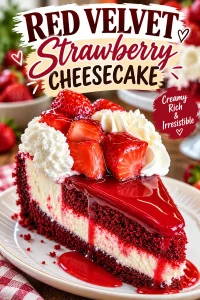 Red Velvet Strawberry Cheesecake
